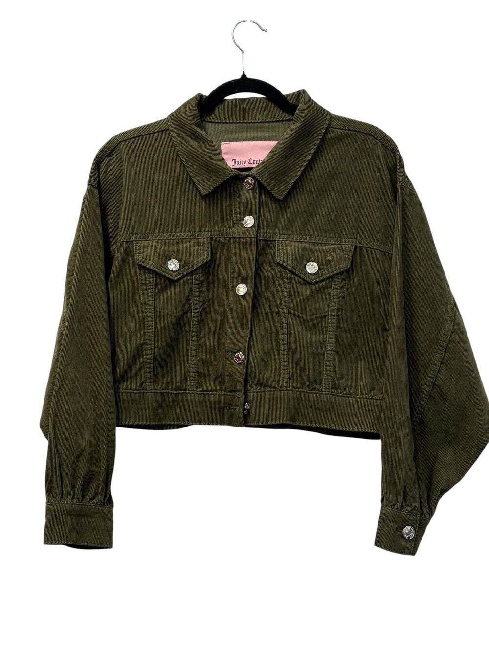 Juicy Couture Cropped Corduroy Jacket Olive Green